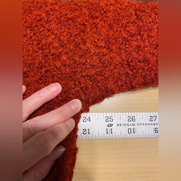 90s Limited Boucle Knit Sweater HONG KONG MADE Vintage Rust Large - Picture 4 of 5